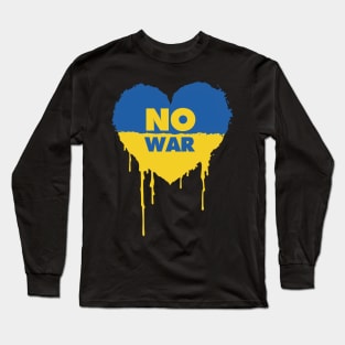 Ukraine flag in a heart shape, no war Long Sleeve T-Shirt